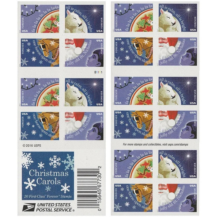 2017 Christmas Carols stamps - Forever Stamps