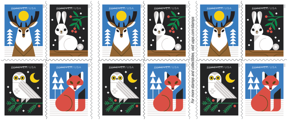 2023 Winter Woodland Animals Stamps - Forever Stamps